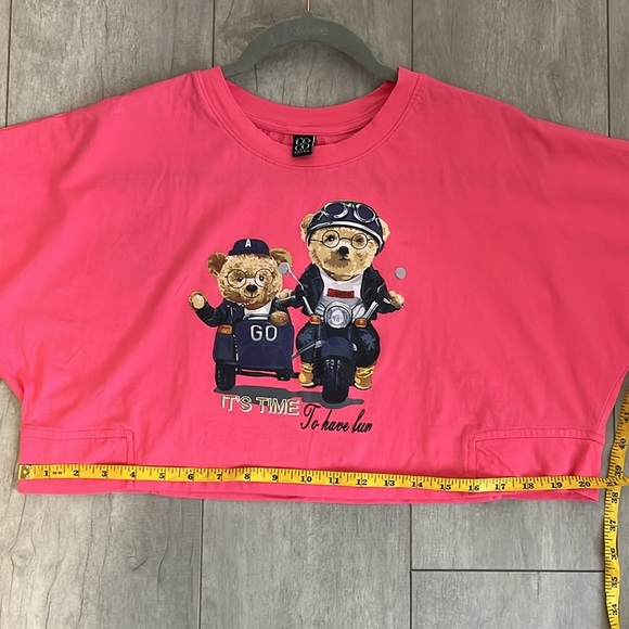 COCO ROCHA Teddy Bear Graphic Crop T-Shirt, One Size - Picture 9 of 9